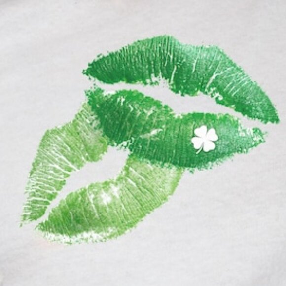 Kiss St. Patrick's Day Unisex Tee, Leprecunt Tee, Lips St. Patrick's Day Shirt - Picture 2 of 4